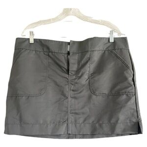 SHADE Women’S Gray 100% Polyester Aline Pockets Mini Skirt-Size XL